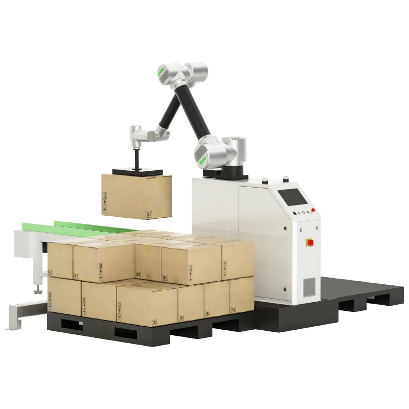 Warsonco cobot palletizer robot in operation at a modern factory